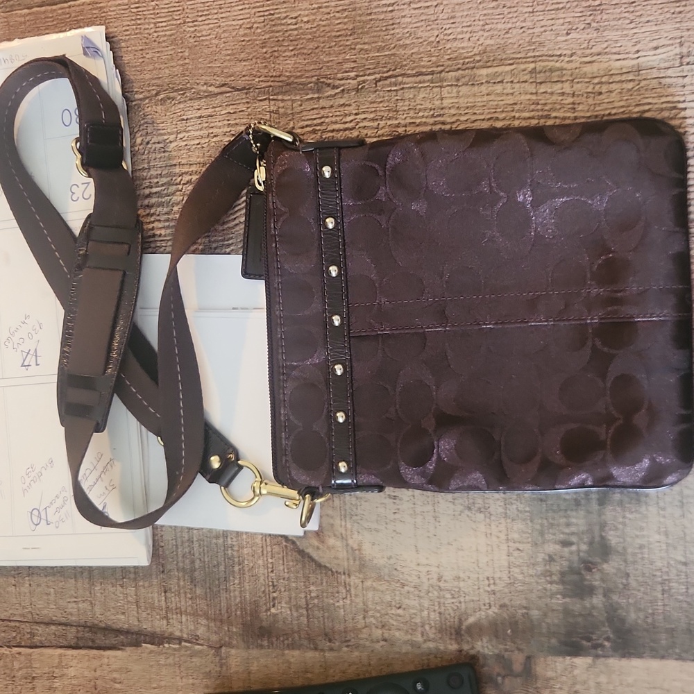 Brown coach crossbody.